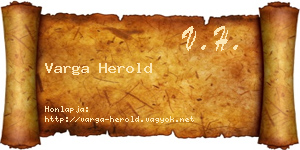 Varga Herold névjegykártya